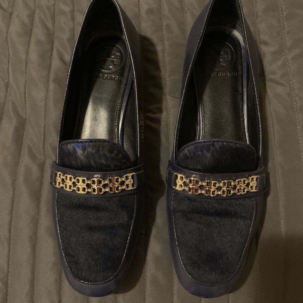 Tory Burch Navy Loafer All Leather